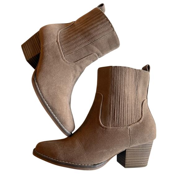 Universal Thread Womens 8 Neutral Faux Leather Solita Western Ankle Boot Classic - Picture 1 of 9